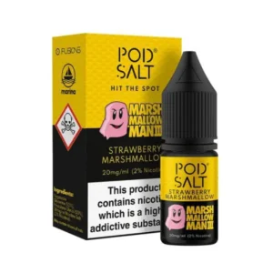 Strawberry Marshmallow 10ml Nic Salt E-Liquid By Pod Salt Fusions